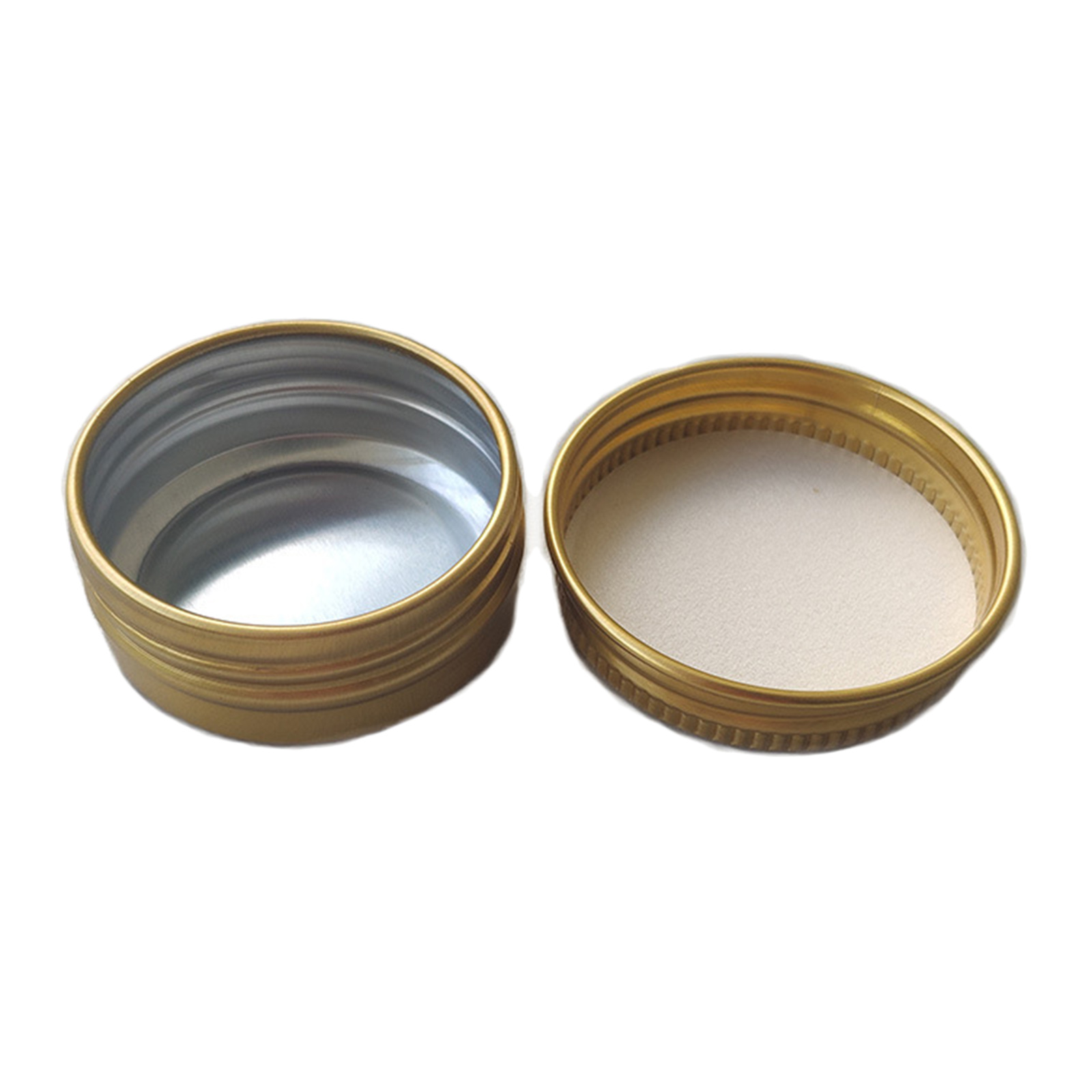24Pcs 15ml Travel Tin Cans Screw Lid Round Aluminum Metal Case Golden