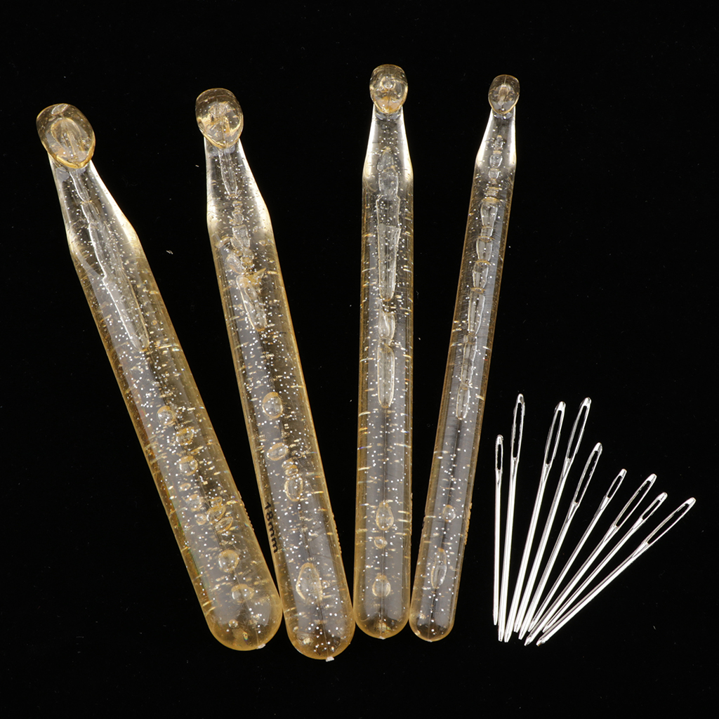 Huge Crochet Hook Set,9 Pieces Large-Eye Blunt Needles,12mm-20mm Large Size Yarn Crochet Hooks Needles with Tapestry Needle