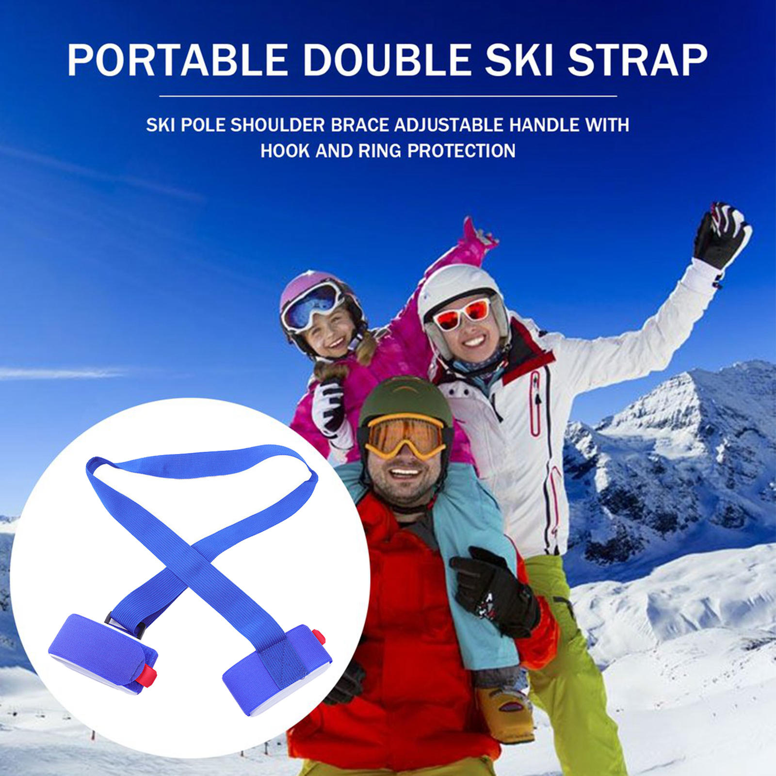 Ski Straps Adjustable Ski Wraps Easy Transportation Ski Gear Skiing Accessory Shoulder Sling for Snowboard Ski Women