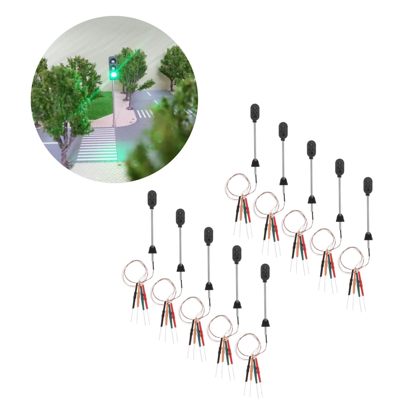 10x Model LED Traffic Light Railway Railroad 12V Signal Light Layout 1:100