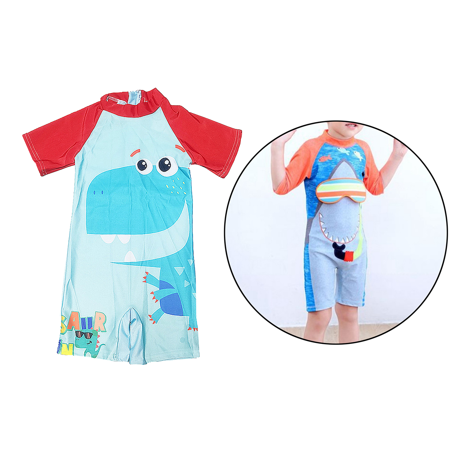 Baby Boy Swimwear Wet Suit Surfing Wear Shark Swimming Suit Kids Children Beach Equipment Bathing Suit Quick Drying Swimdress