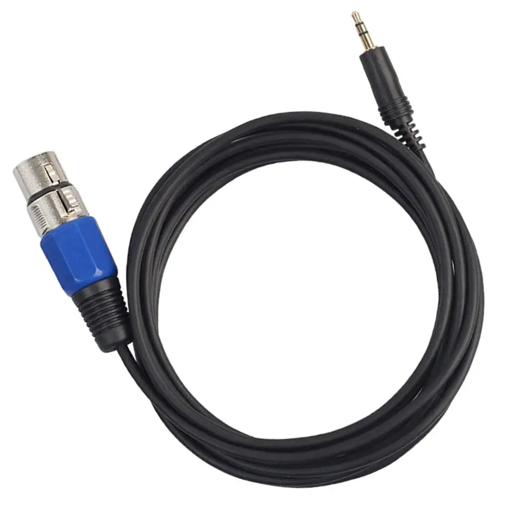 3.5 Mm Male Plug to 3-Pin XLR Female Audio Cable Blue Head 1.5 M for Mixer