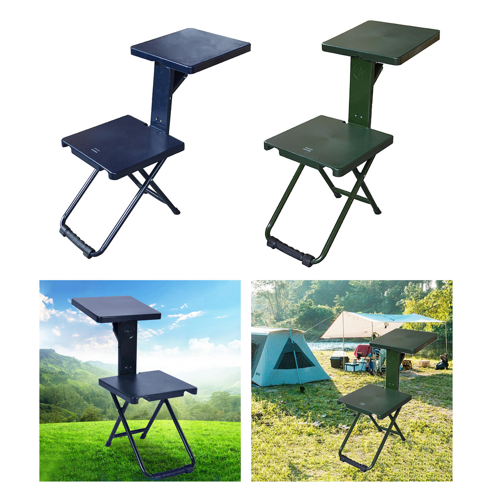 Portable Folding Chair Seat Ultralight Steel ABS Multifunctional Stool for Writing Outdoor Hiking Beach Camp Hunting