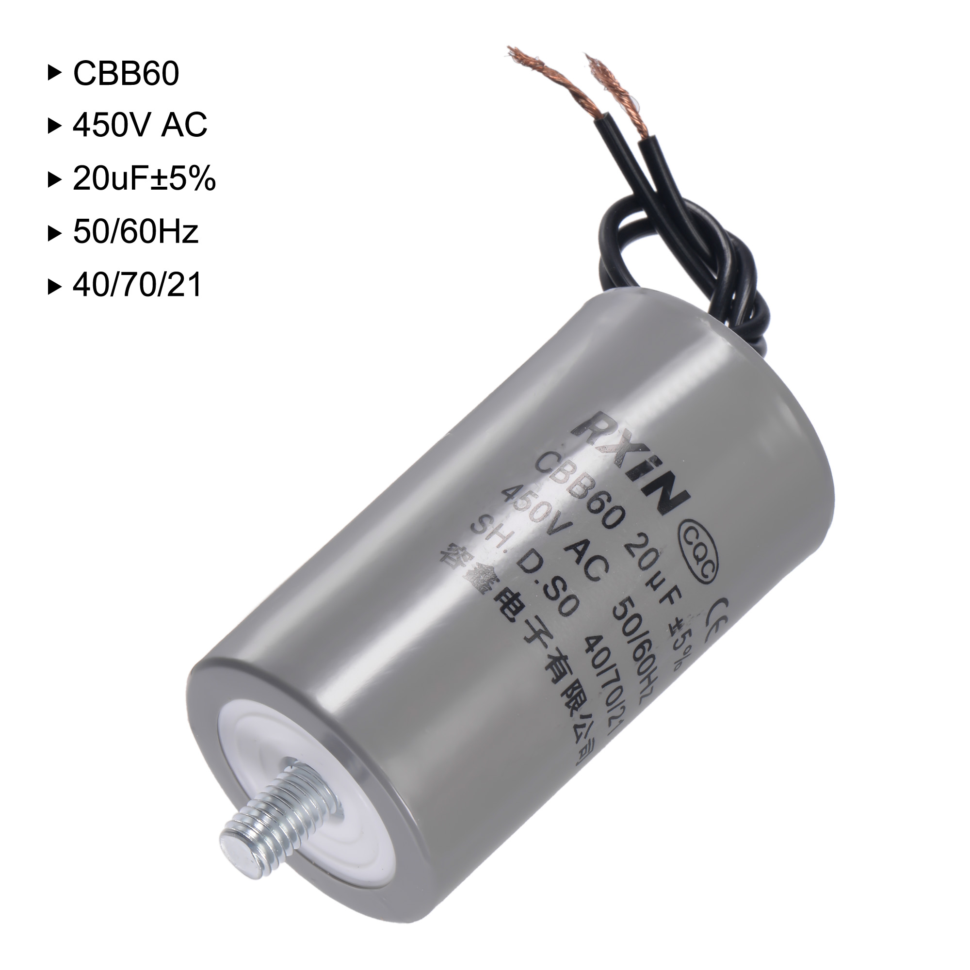 Uxcell cbb60 run capacitor 20uf 450v ac