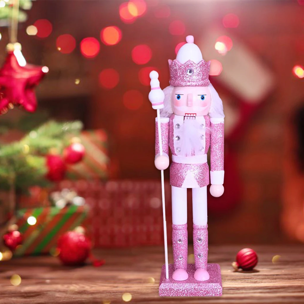 12 inch Wooden Nutcracker King Ornaments Christmas Decoration Figures Gift