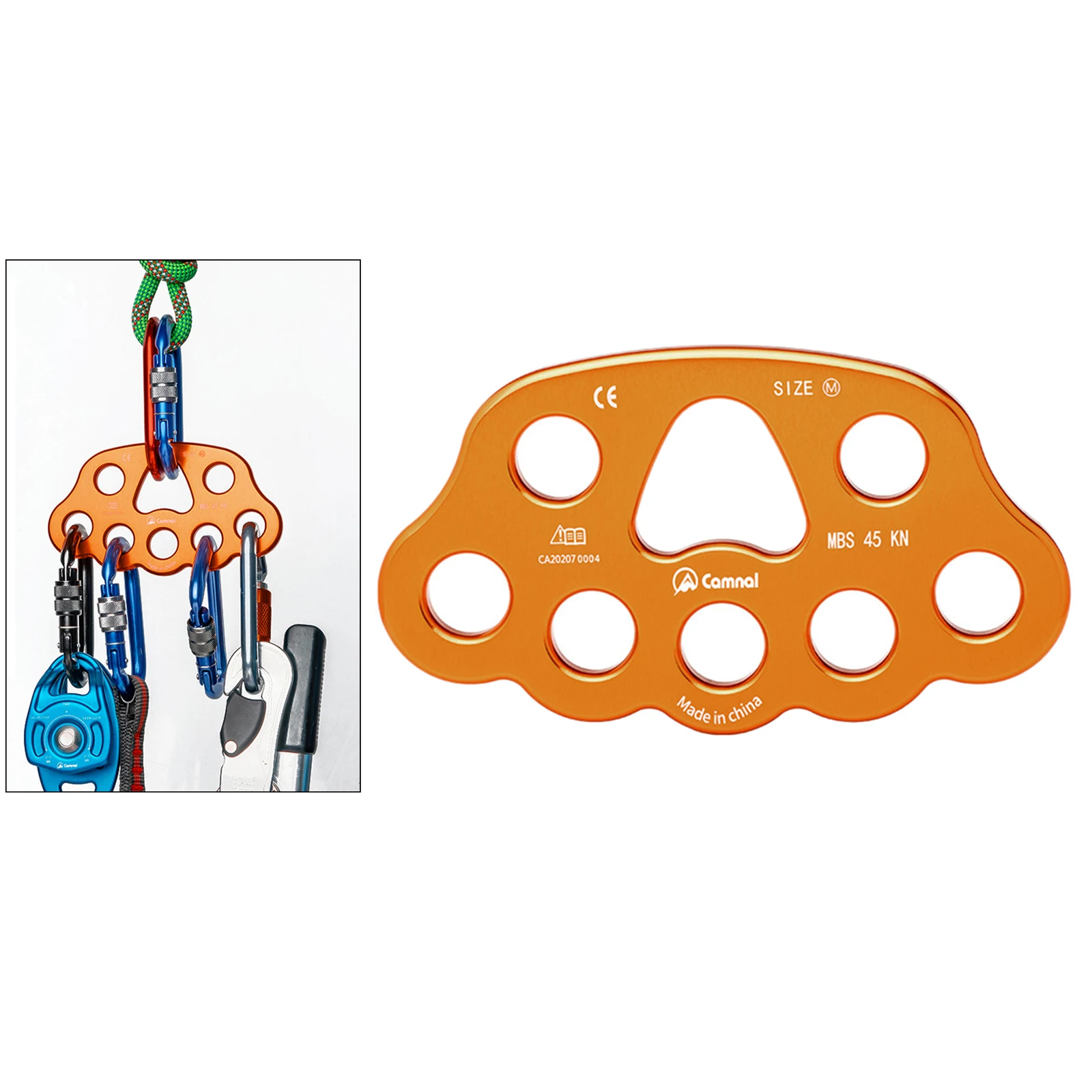 45KN 8-Hole Rigging Plate Outdoor Paw Multipliers Anchor Point Connector Mountaineering Ropes Abseiling Hardware