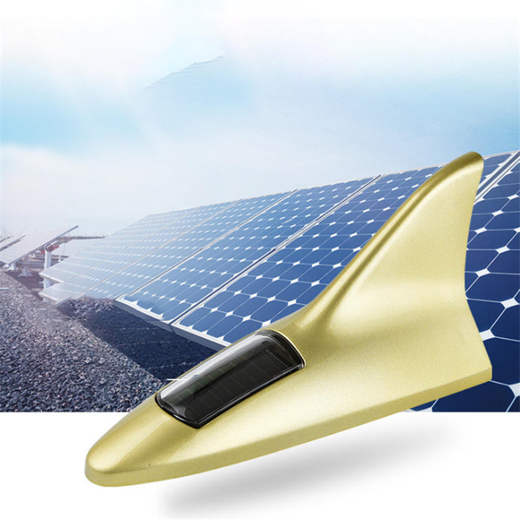 Shark Fin Antenna Universal 4 Colorf Car Roof Antenna Light Solar Shark Fin Warning Light Fits for Car