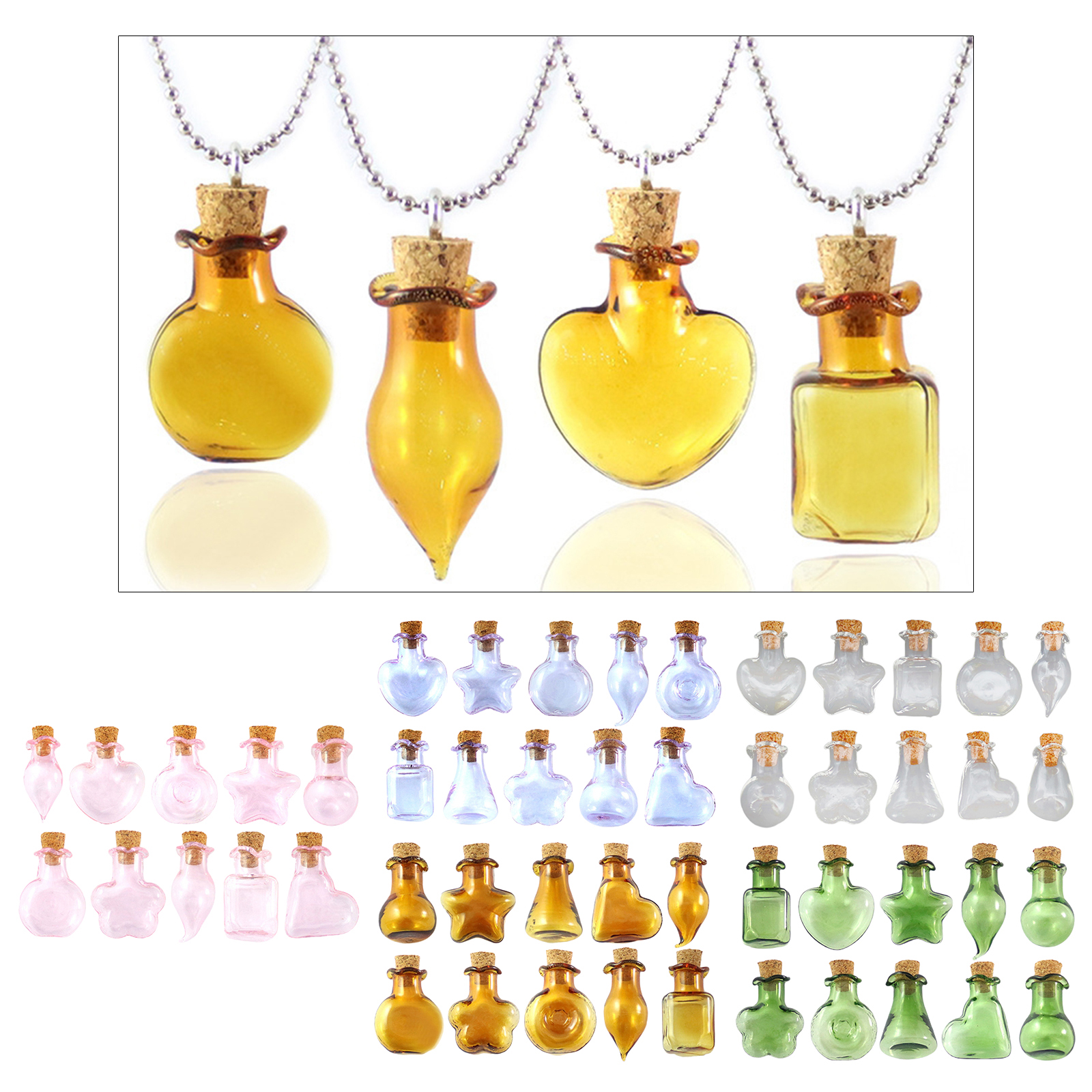10Piece Glass Bottle Vial Cork Small Glass Bottles Jars Corks Gift