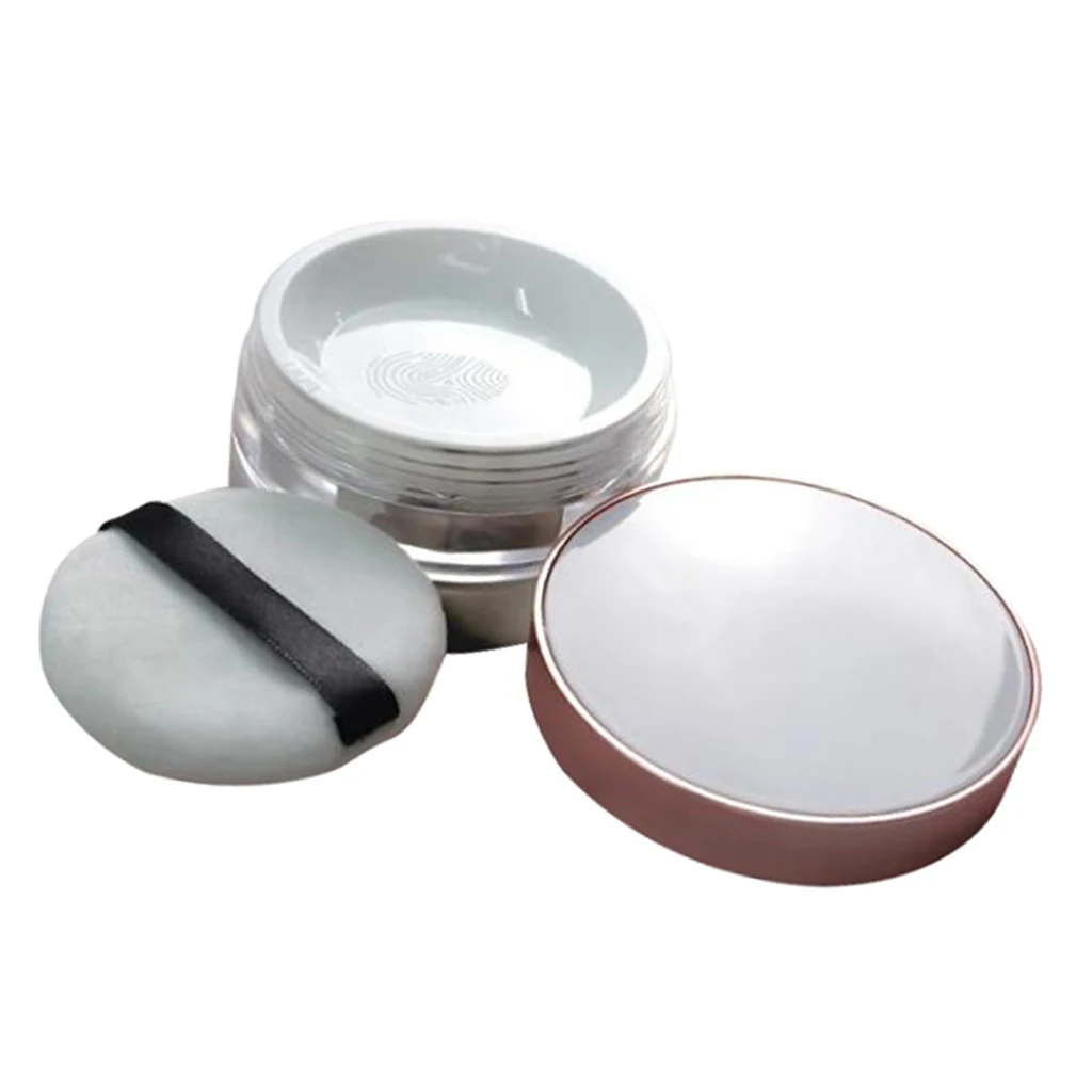 Plastic Travel Setting Mineral Powder Case Glitters Blusher Holder Box W/ Sifter