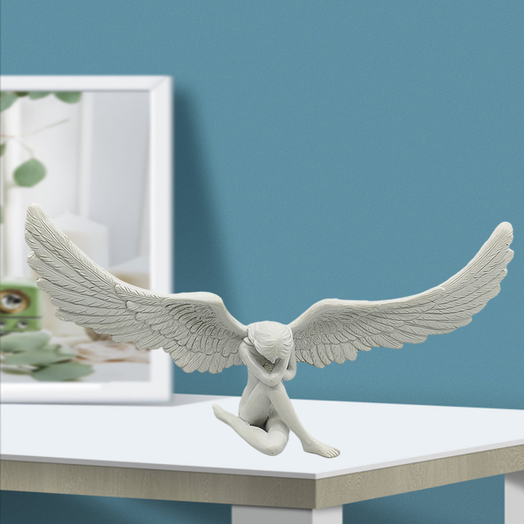 Nordic Angel Wing Figurine Modern Vivid Angel Statue Garden Sculpture Art Resin Crafts Living Room Bedroom Decor Ornaments Gift