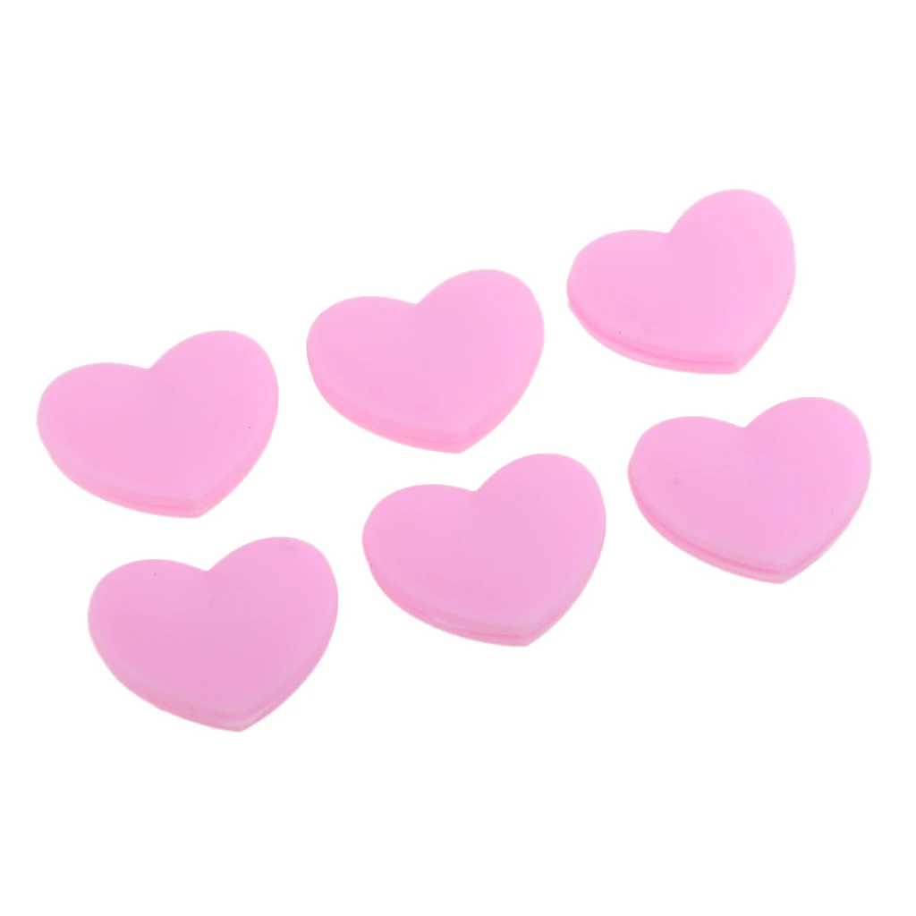 6pcs Pink Heart-Shaped Tennis Racquet Vibration Dampener Damper Pink 