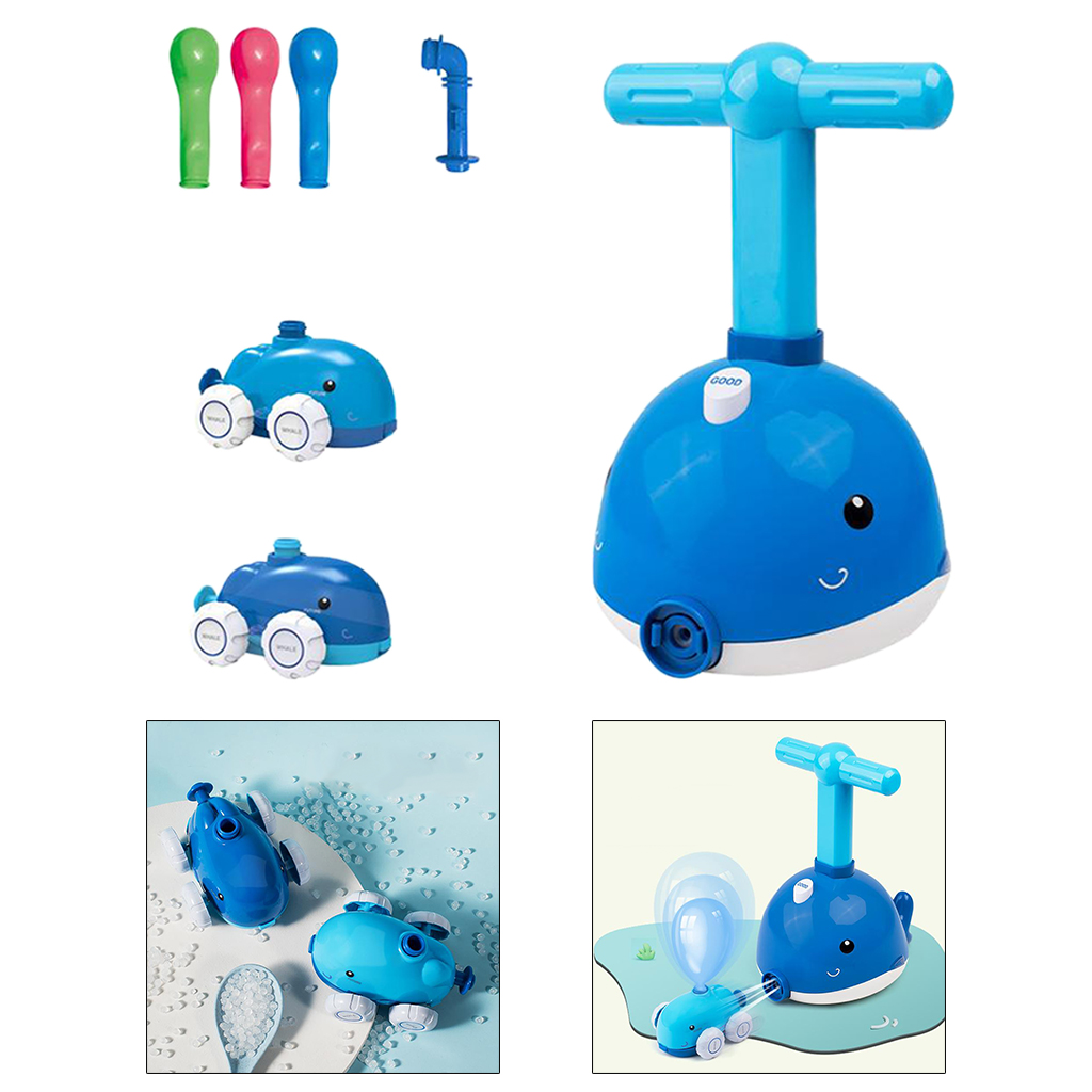 Balloon Pump Car for Kids, Balloon Powered Car Educational Science Dolphin Launcher Set