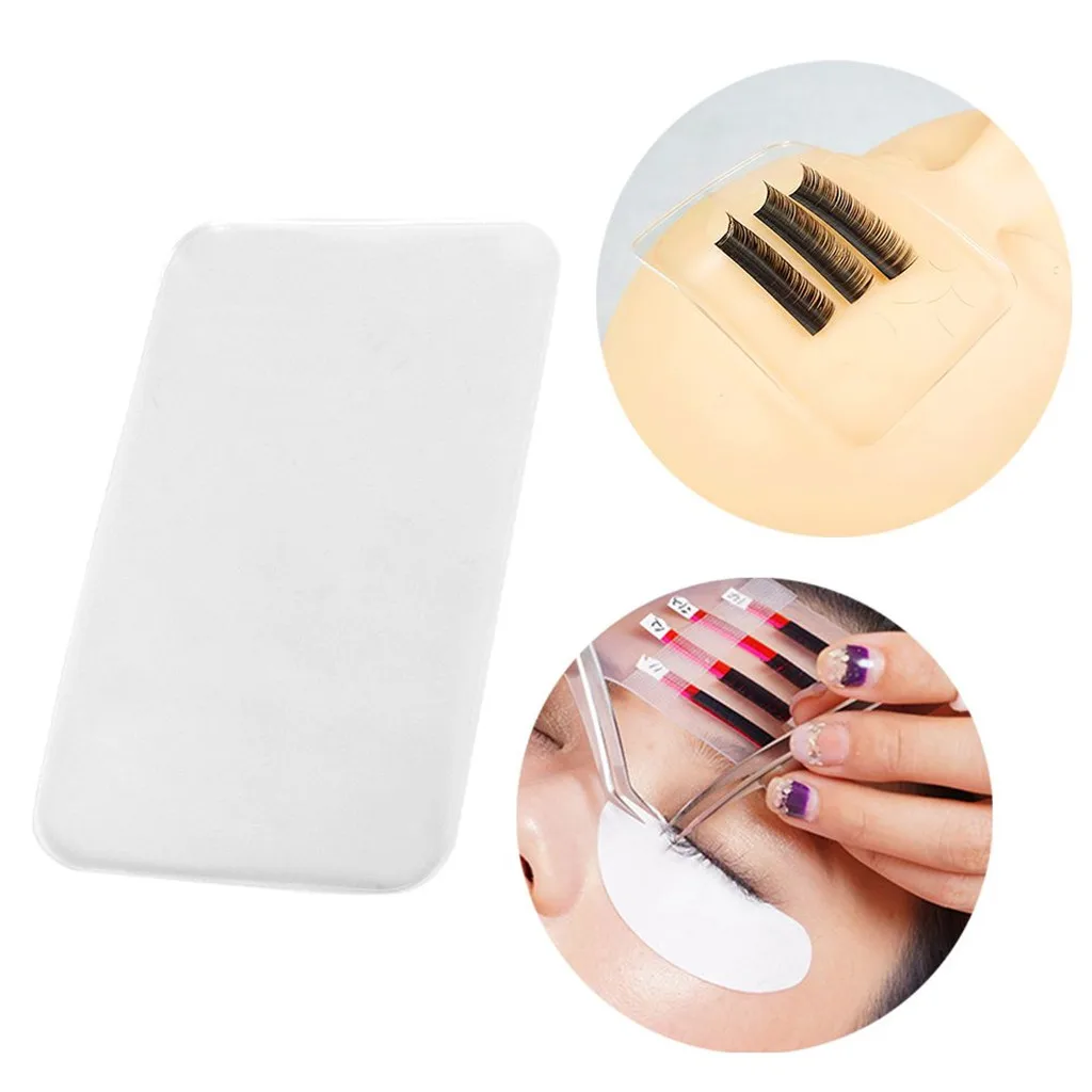 5 Pieces Clear Silicone Pad Artificial Eyelash Holder Palette For Eye Lashes