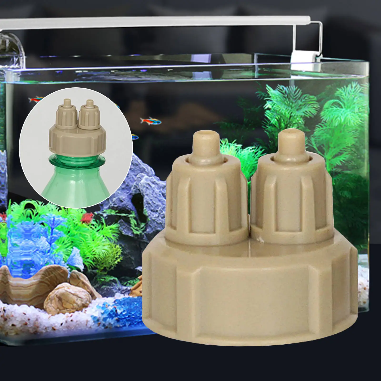 4 Pieces Aquarium Plants Fish Tank CO2 Generator Bottle Caps Quick Twist DIY Reactor Generators System Part Accessories