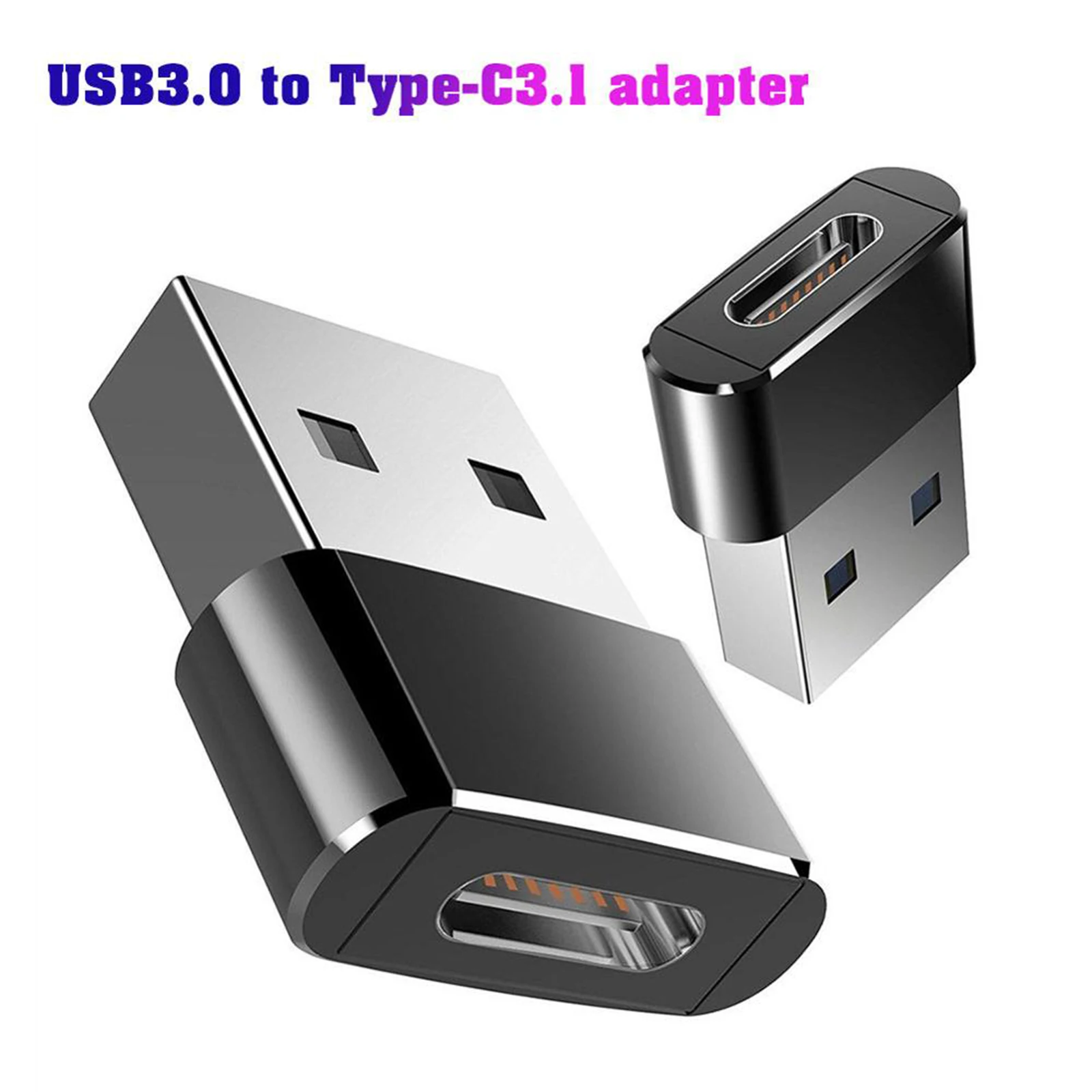 Portable Multifunction 2-in-1 Usb To Usb C Adapter Female To Usb Male For Charger Data Transfer