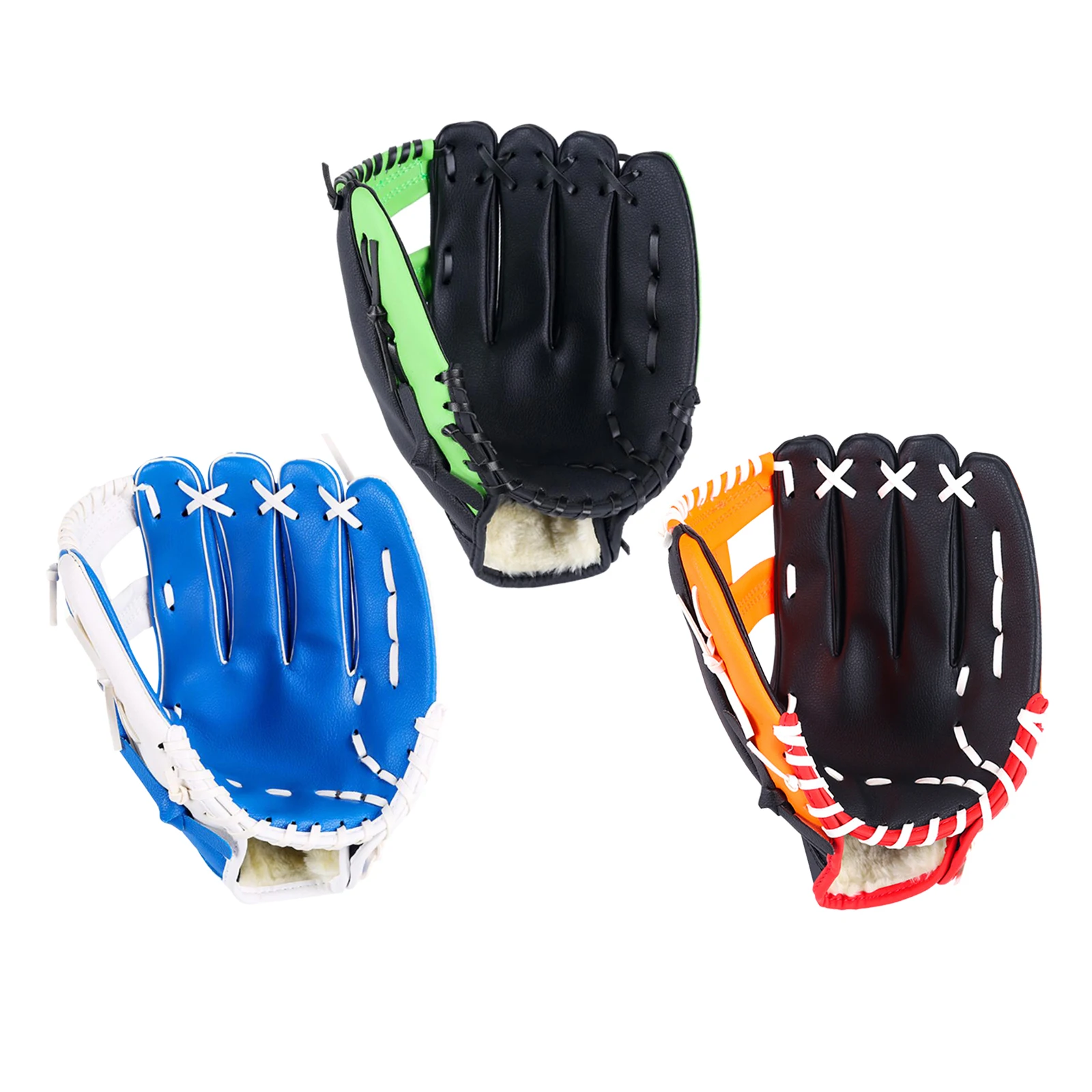 Adjustable Premium Baseball Gloves Soft Solid Leather Softball Teeball Glove for Batting Glove Ready to Play with Ball Glove