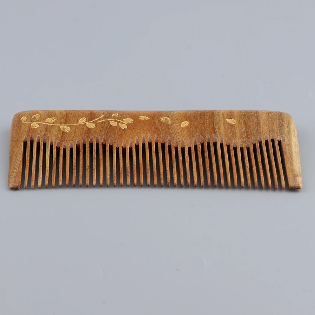 Natural   Sandalwood   Wooden   Comb   Wide   Tooth   Anti - Static   Massage   Hair   Care   Tool