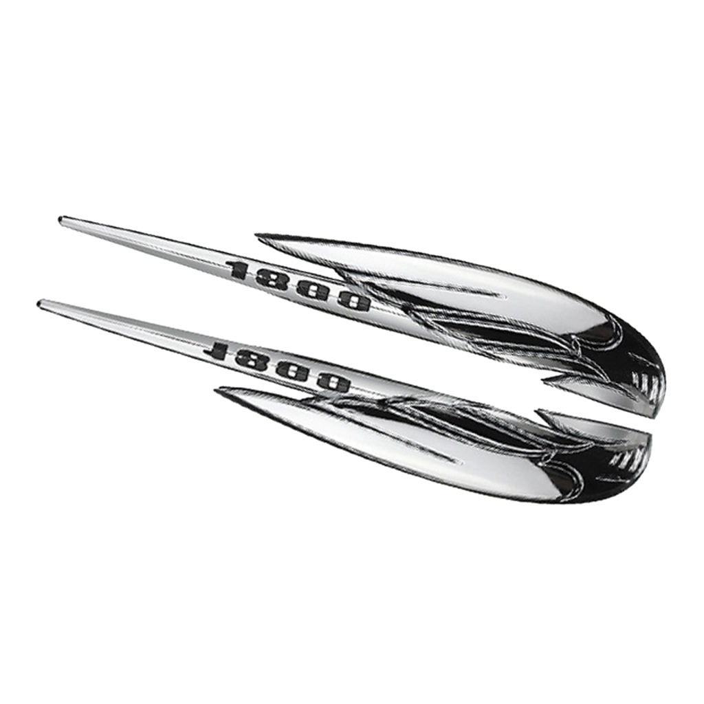 2 Pieces Silver 3D Emblem Decals Retro Fairing Stickers for Honda VTX1800