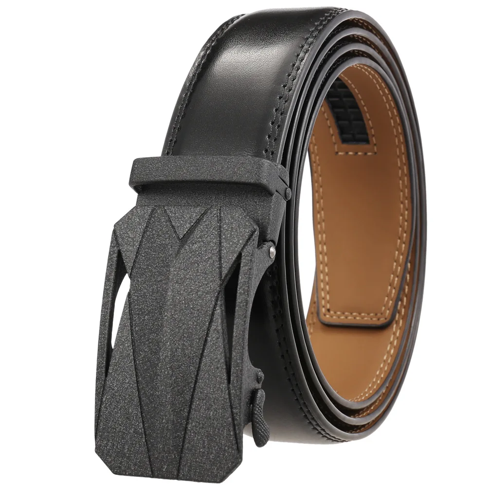 fish belt Automatic Buckle Luxury Belt Trouser Belts for Men High Quality Men's Leather Belt Male Western Fashion Black Brown Big Size 130 men's belts