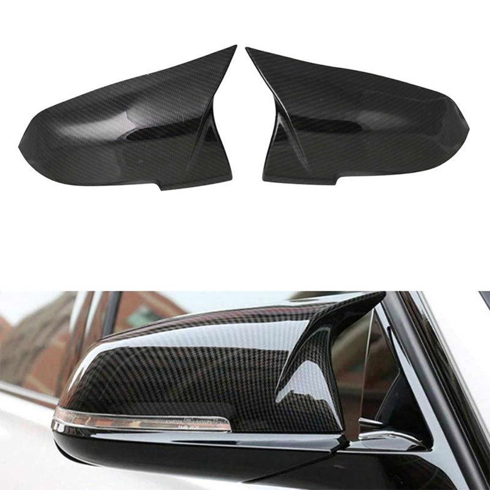 2x Carbon Fiber Rearview Mirror Cover for F20 F30 F32 F36 M3