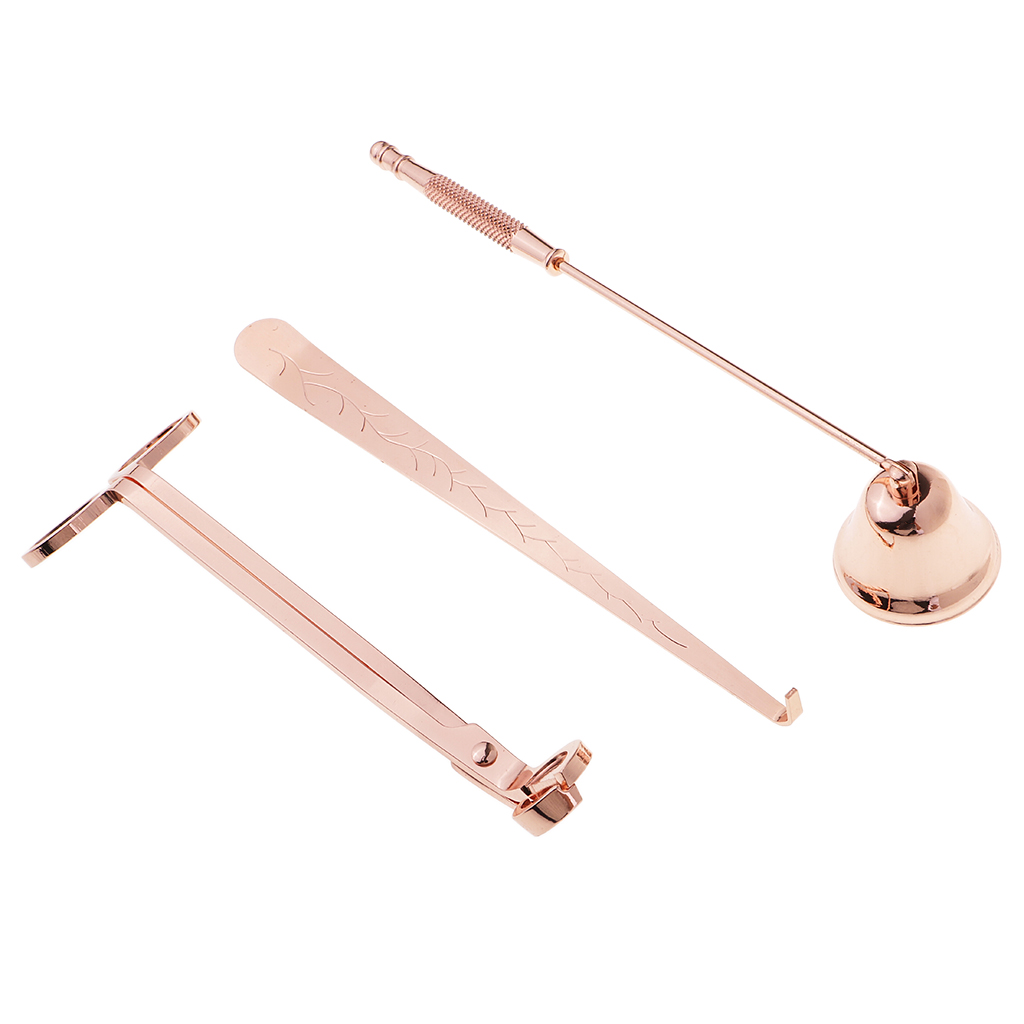 3Pcs Luxury Candle Accessory Set Candle Snuffer Wick Trimmer Dipper Tool Kit