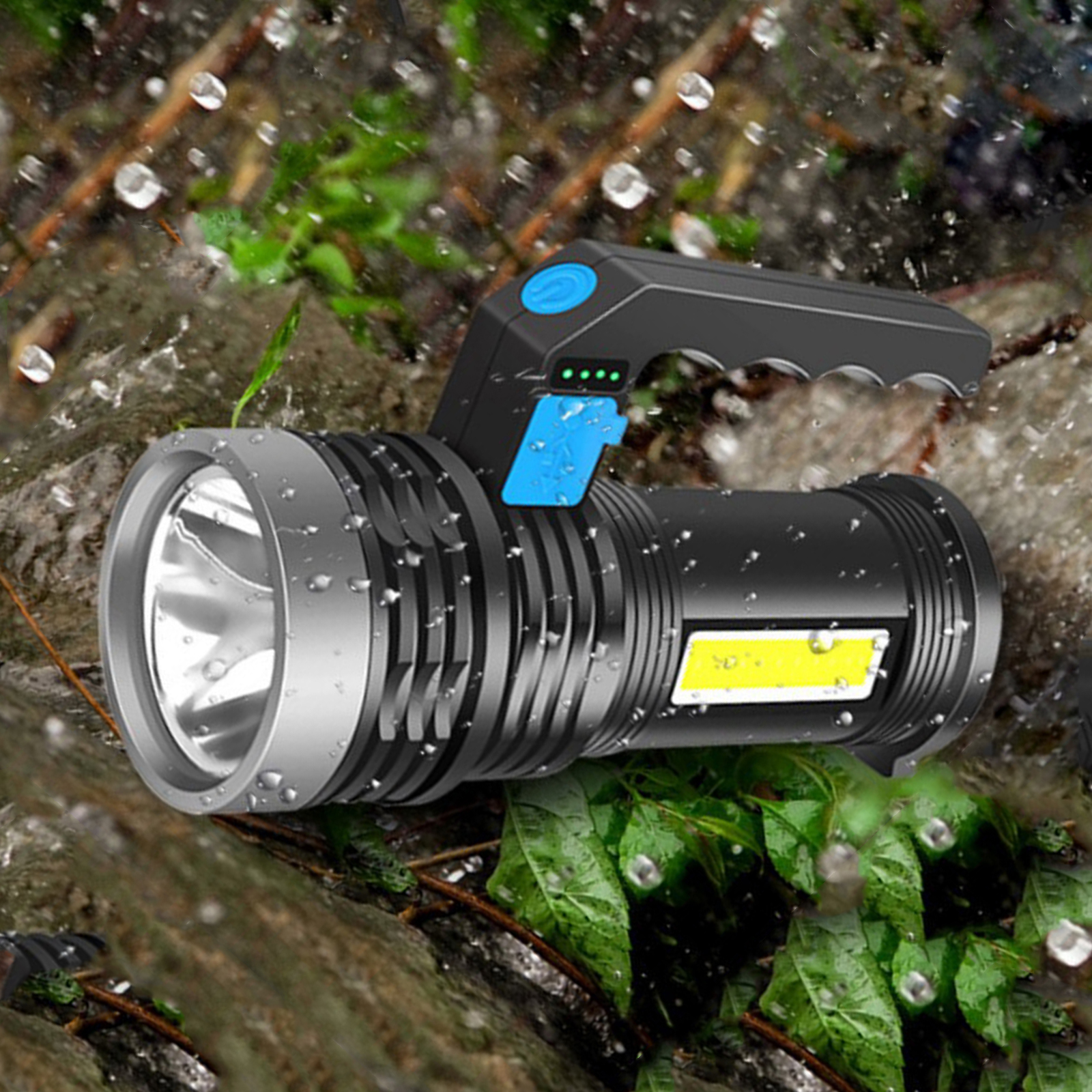 High Power Super Bright Portable Handheld Spotlight Flashlight USB Rechargeable LED Searchlight Waterproof Outdoor Torch Light