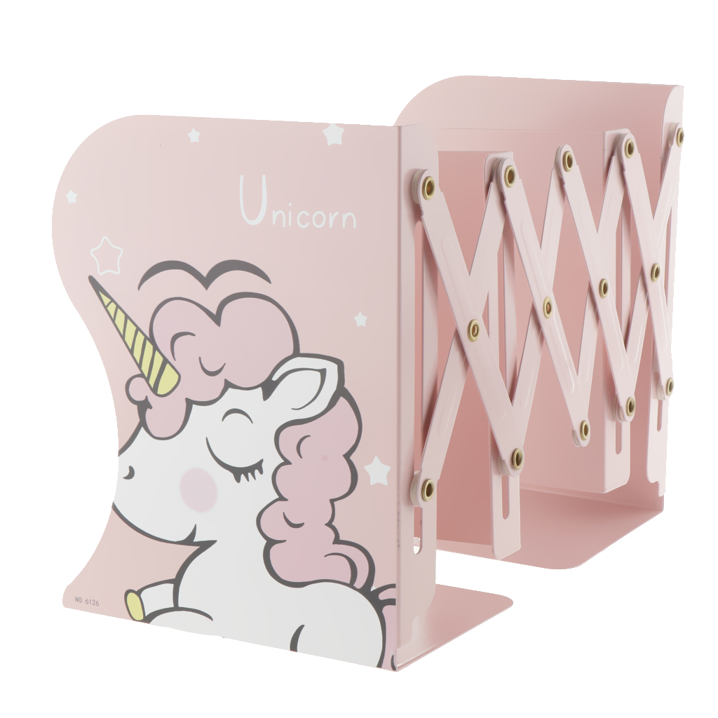 Unicorn Bookends Metal Iron Adjustable School Books Holder Stand Desk Heavy