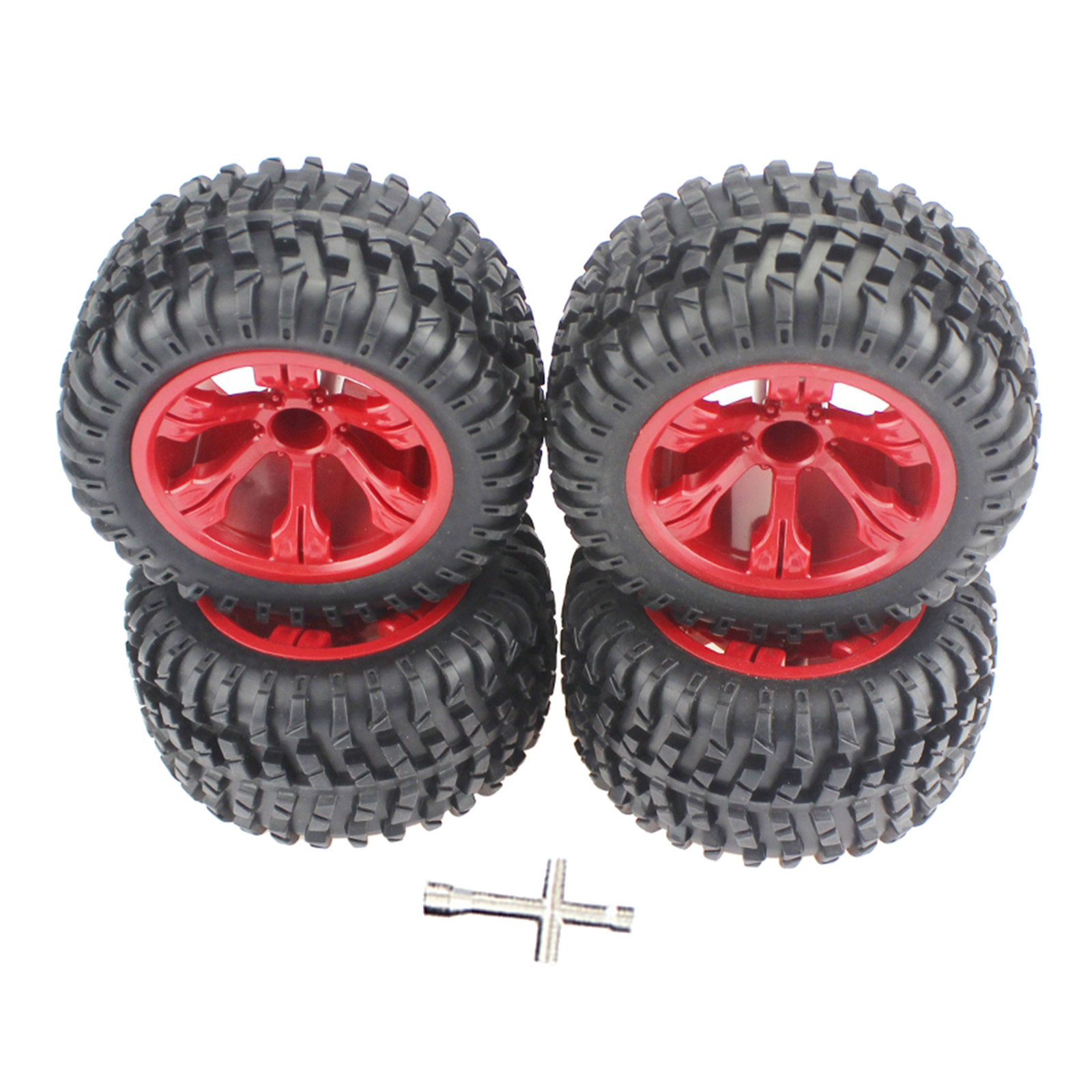 4 Pcs. 110 Mm Diameter Plastic Tires for Wltoys 12428, 144001, 124018,