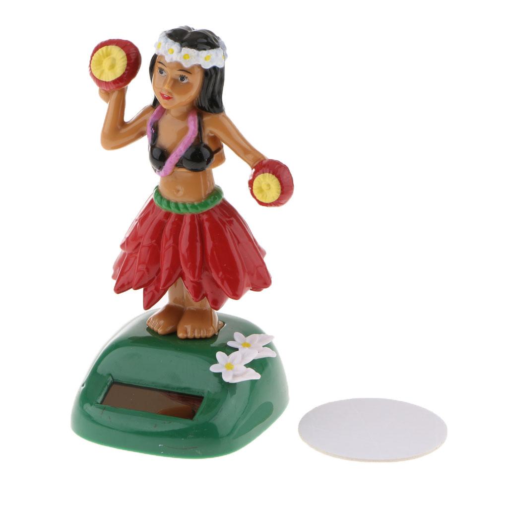 Solar Powered Dancing Llulu Party Hawaii Girl Swinging Bobble Toy Car Home Decor Ornament 3 Color Pick