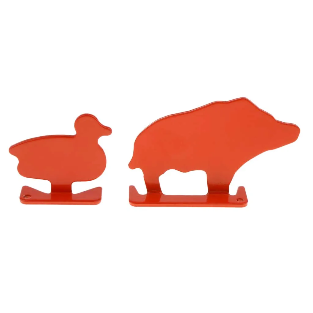 4pcs Metal Animal Targets Set Shooting Plinking Target for Fun Competition and Practice Orange Paintball Accessories