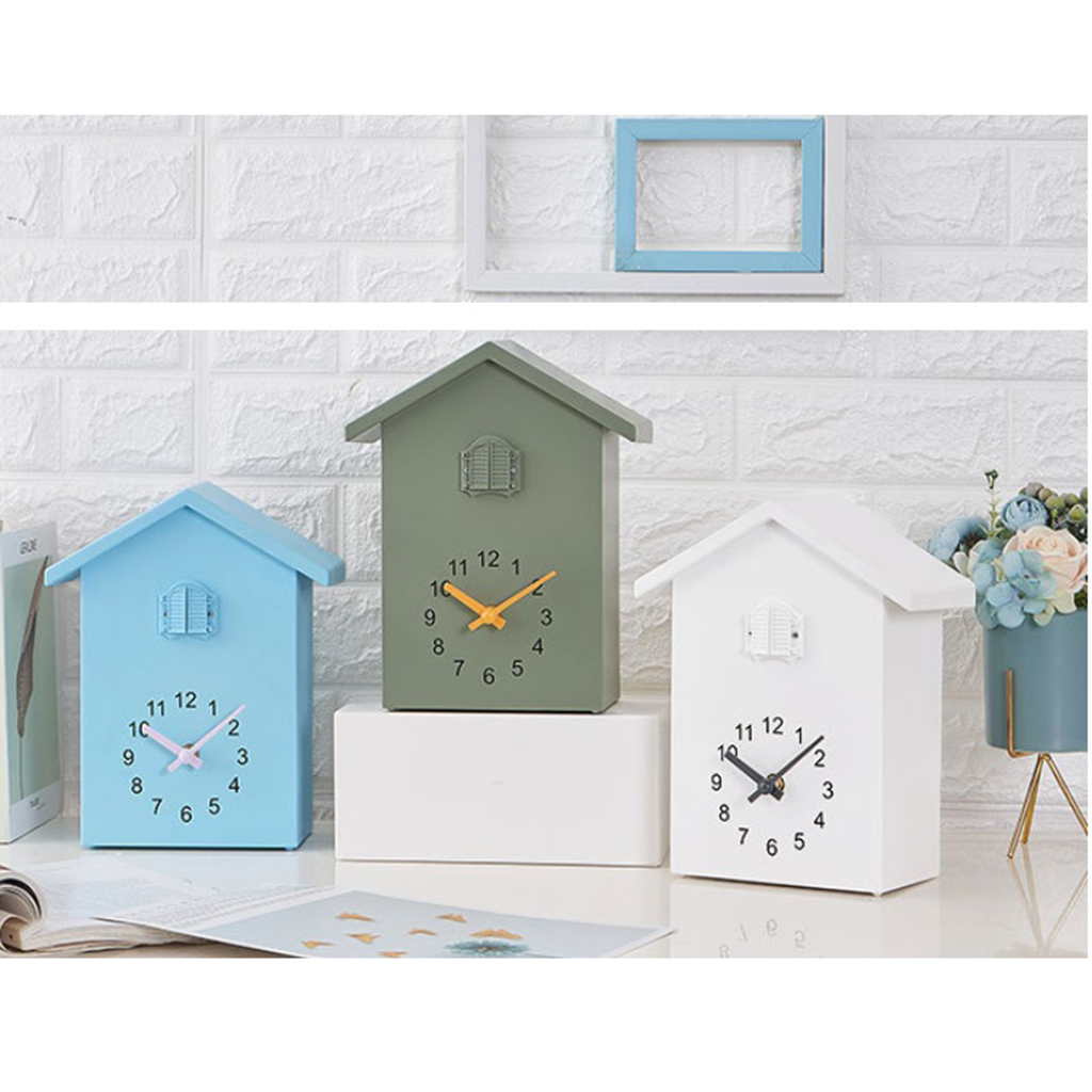 Mute Sweeping Wall Clock Cuckoo Tell Time Battery Powered Kids Gifts Table