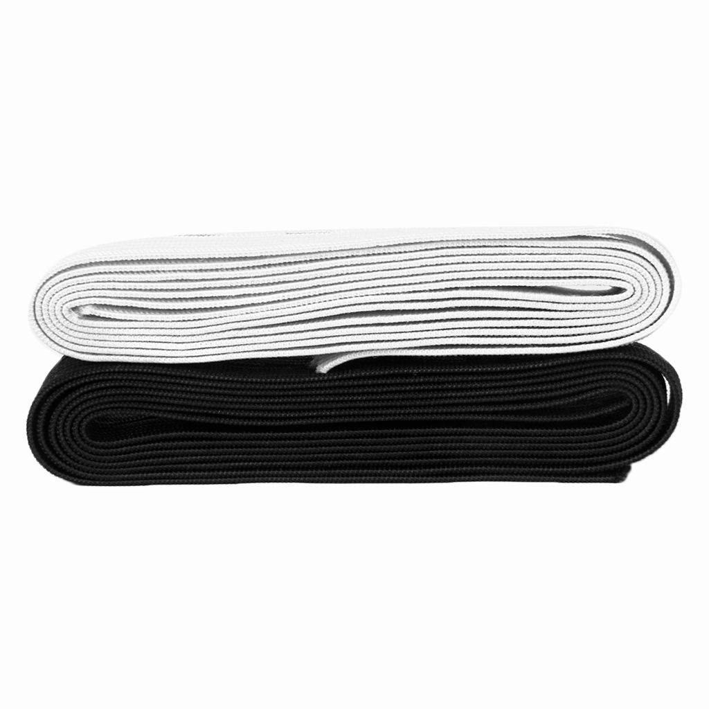 2x Knit Stretchable Sewing Bands Buttonhole Belt 3/4 Inch Black & White
