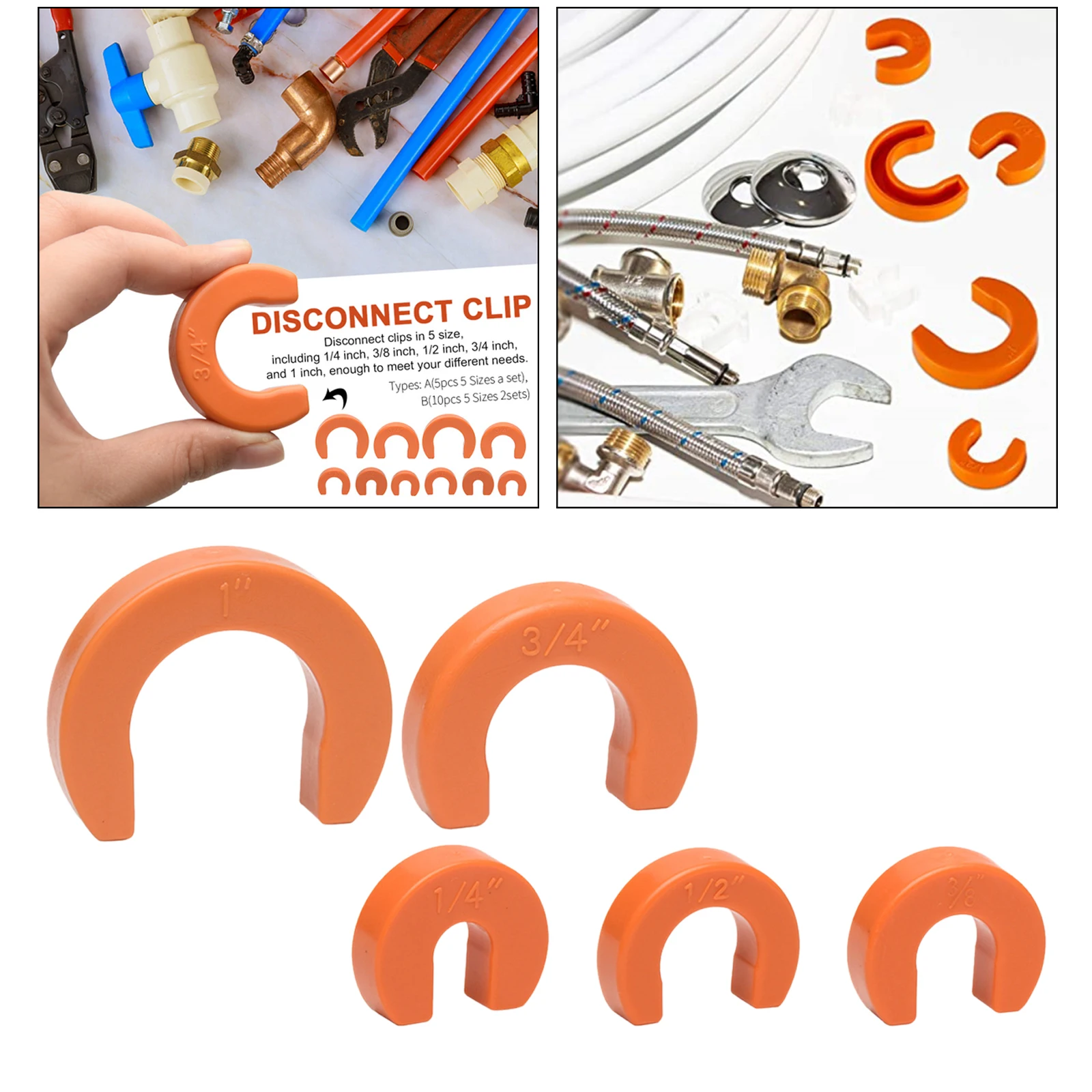 5 Sizes Push-Fit Disconnect Clip 1/4