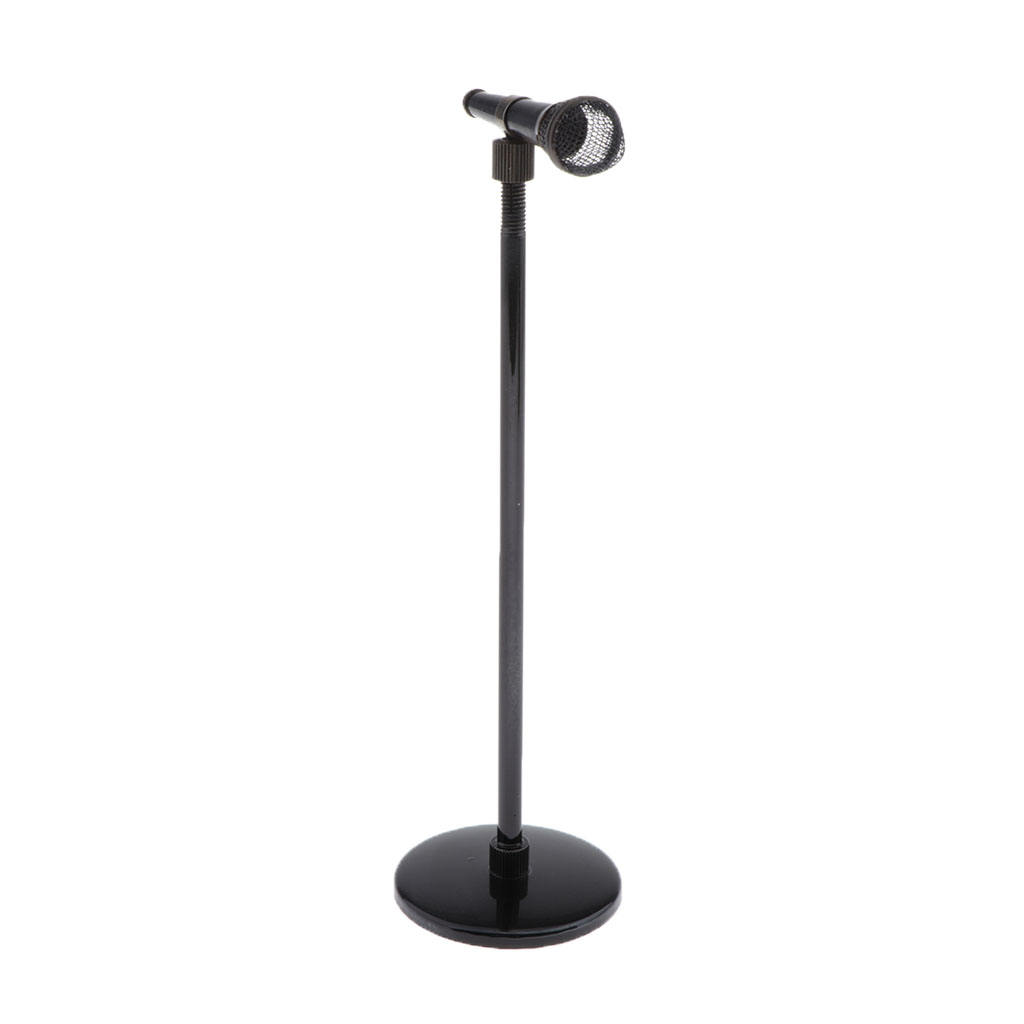 1: 6 Scale Dollhouse Miniature Adjustable Microphone Model Toys for Music Room