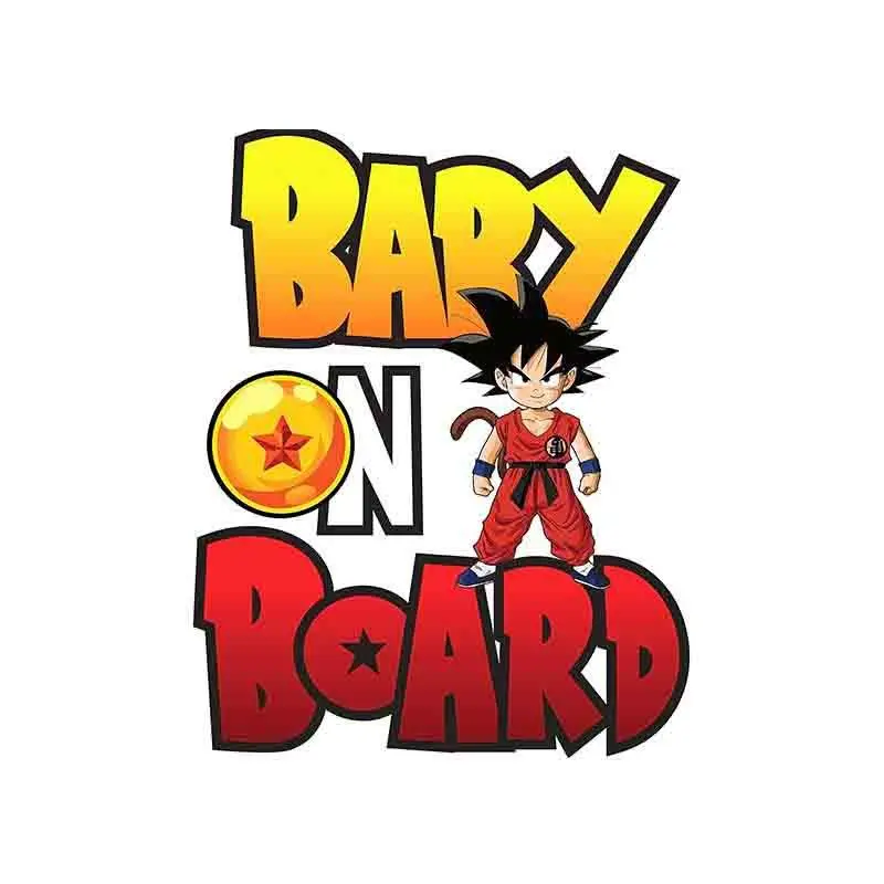 13x6cm Car Stickers Baby on Board Goku Decals Cartoon Anime Baby In Car Styling Rear Windshield Trunk Decor JDM Waterproof