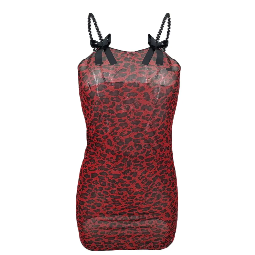 womens lingerie sets Fashsiualy Leopard Bowknot Bra & Brief Set Women Bow Leopard Printing Lace Trim Lingerie Babydoll See Through Mini Dress + Thong sexy bra and panty set