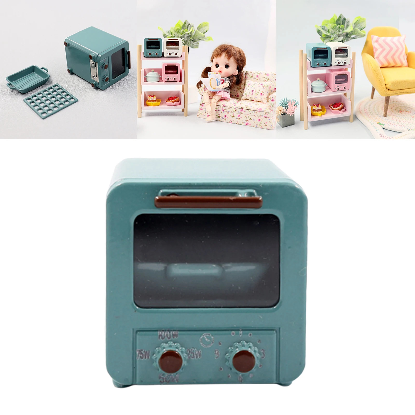 1:12 Mini Microwave Oven Display Model for 1/8 1/6 Miniature House Ornament