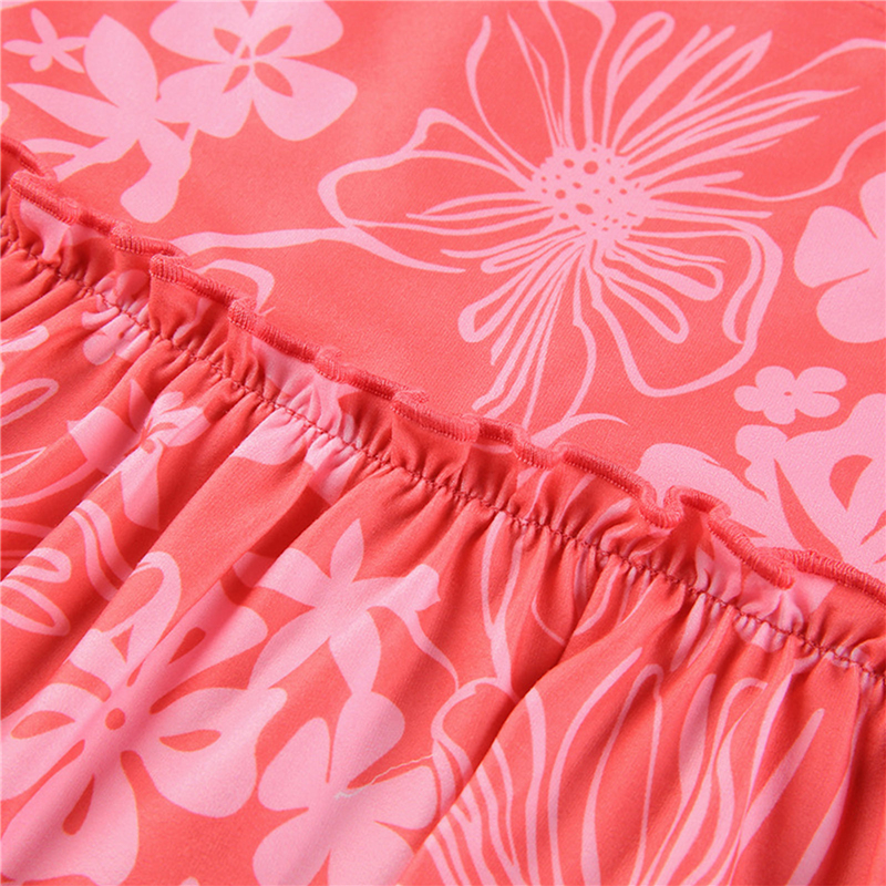 Women's A-Line Mini Skirt 90S High Waist Floral Print Frill Trim Above Knee Short Skirt Y2k Style Skirts Streetwear