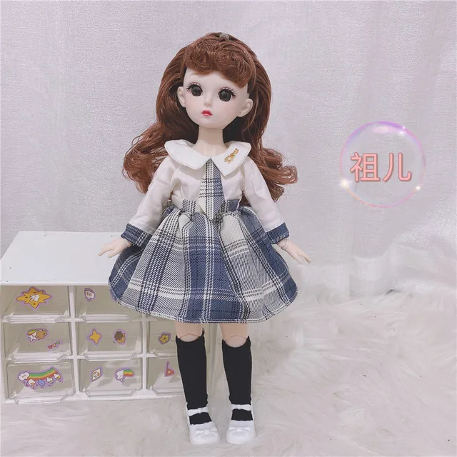 Compra online de 1/6 30cm bonecas roupas bebê boneca estilo universitário  uniforme vestido boneca menina brinquedos
