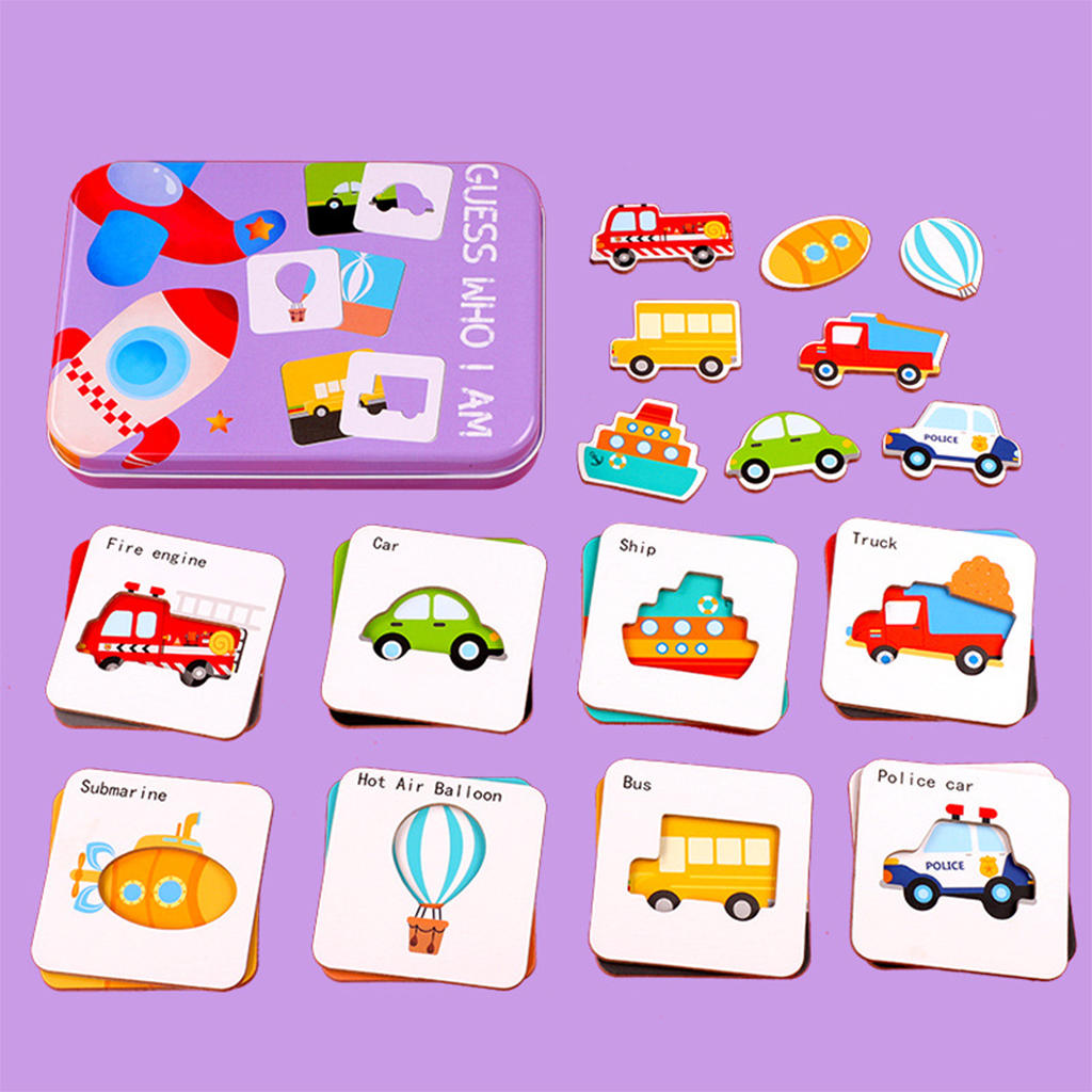 Fun Matching Game Flash Cards Jigsaw Peg Set Montessori Toys for Children