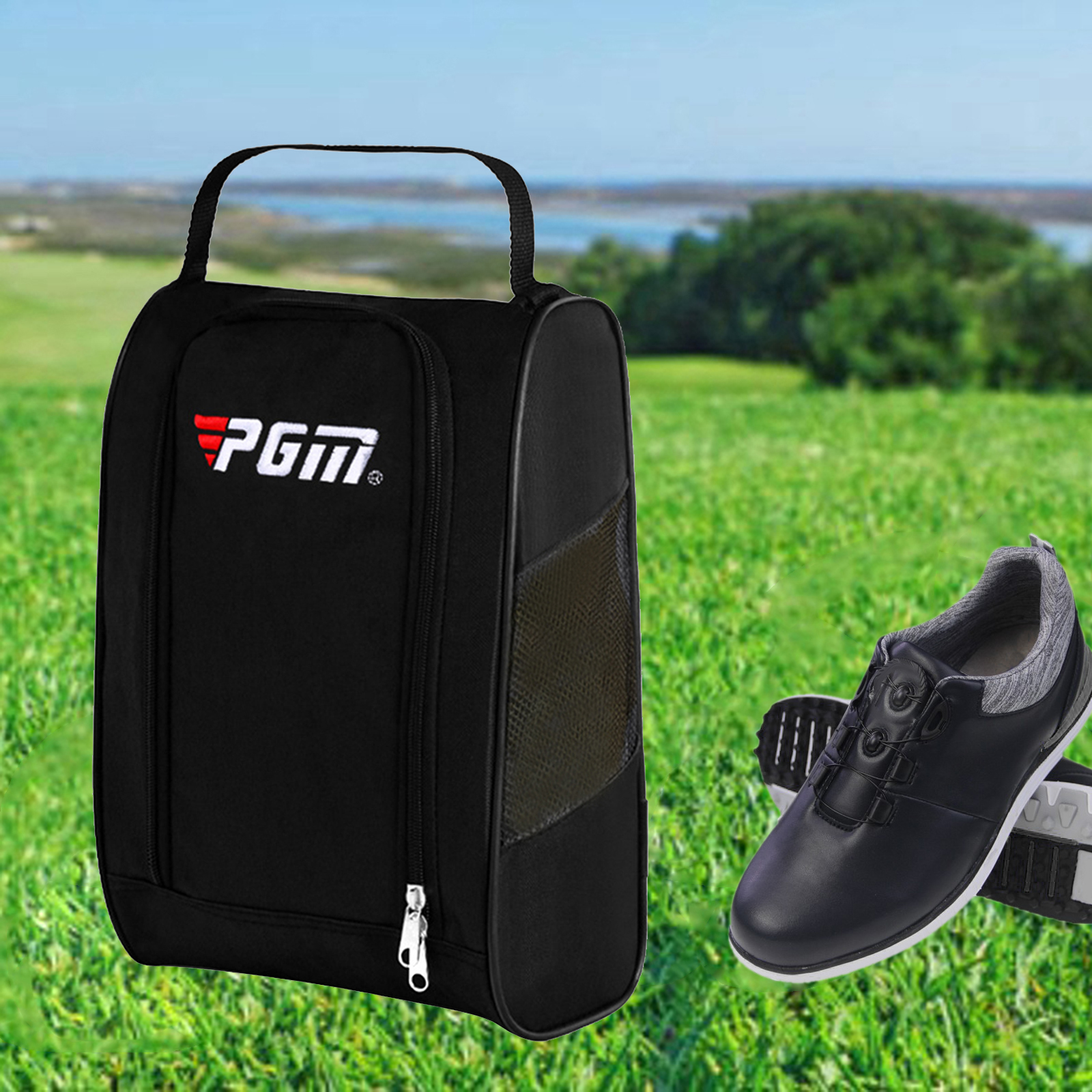 Golf Shoes Bag Zipped Sports Bag Shoe Case Golf Shoe Bag - Zippered Shoe Carrier Bags Storage Organizer Pouch for Women Men
