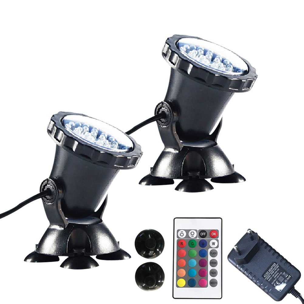 Remoto ao ar Tanque de Peixes à Prova Cor em Mudança Controle Livre Pátio Jardim Subaquática Holofotes Submersível Rgb Piscina Dwaterproof Água 20 High Quality Luzes e Iluminação