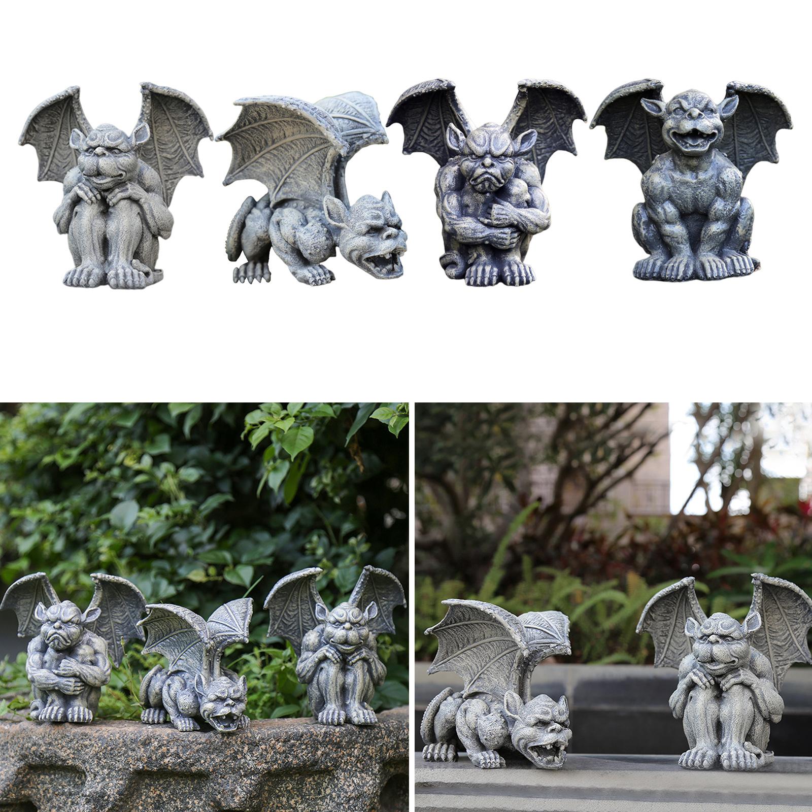 Gargoyle Garden Decor Statue Small Devil Resin Ornament for Outdoor Yard