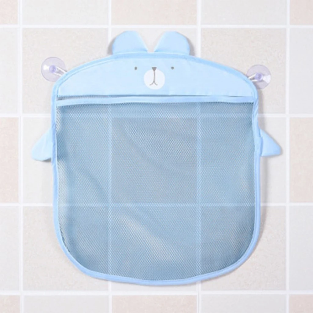 Bath Toy Bag Holder Durable Bath Toy Storage Baby Mesh Bathtub Toy Holder Basket with 2 Suction Cups for Tub Multi-use Net Bags