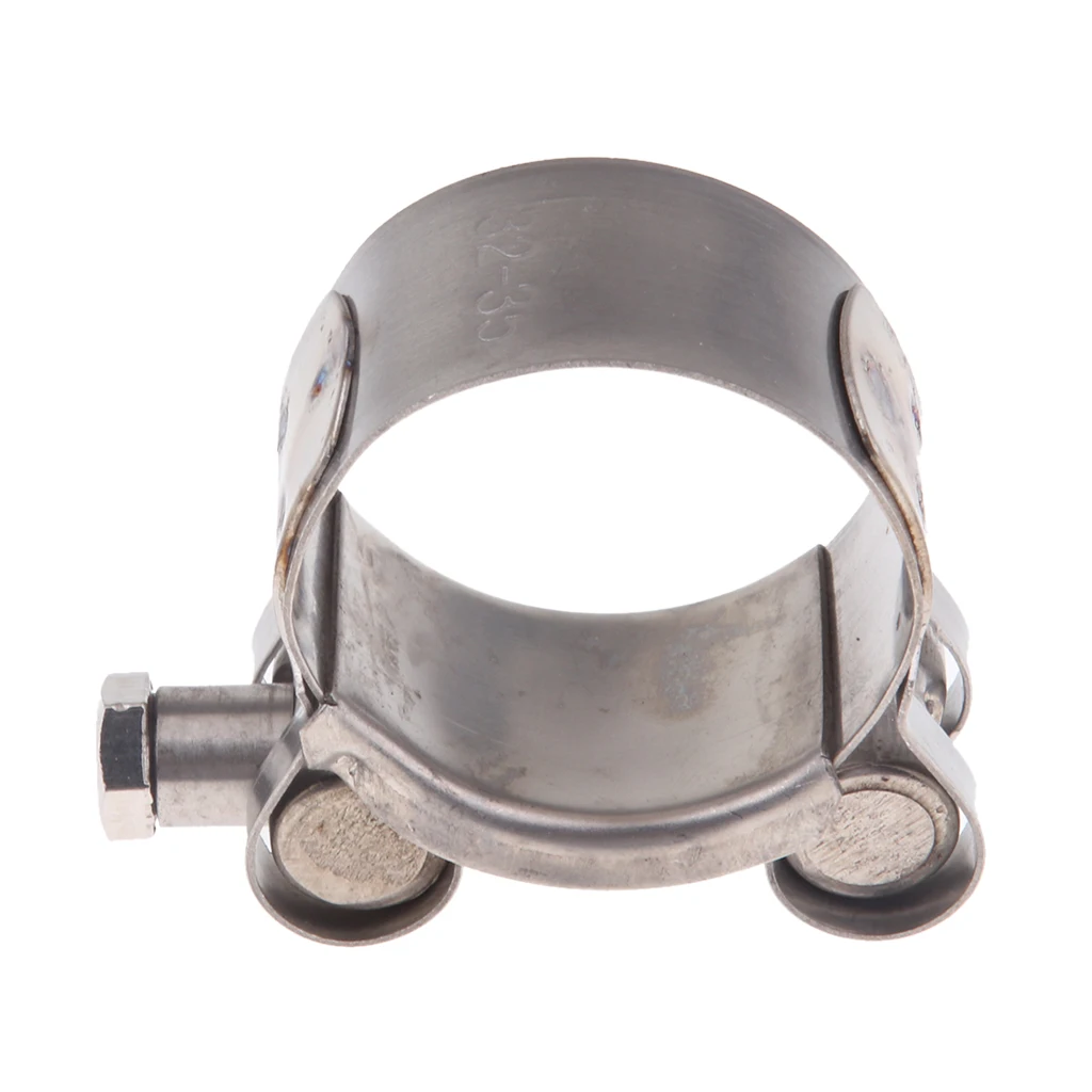 Universal 32mm - 55mm Duty Stainless Steel Motorcycle Exhaust Banjo Clamp For Slip-On Type Motorcycle Muffler Silencer
