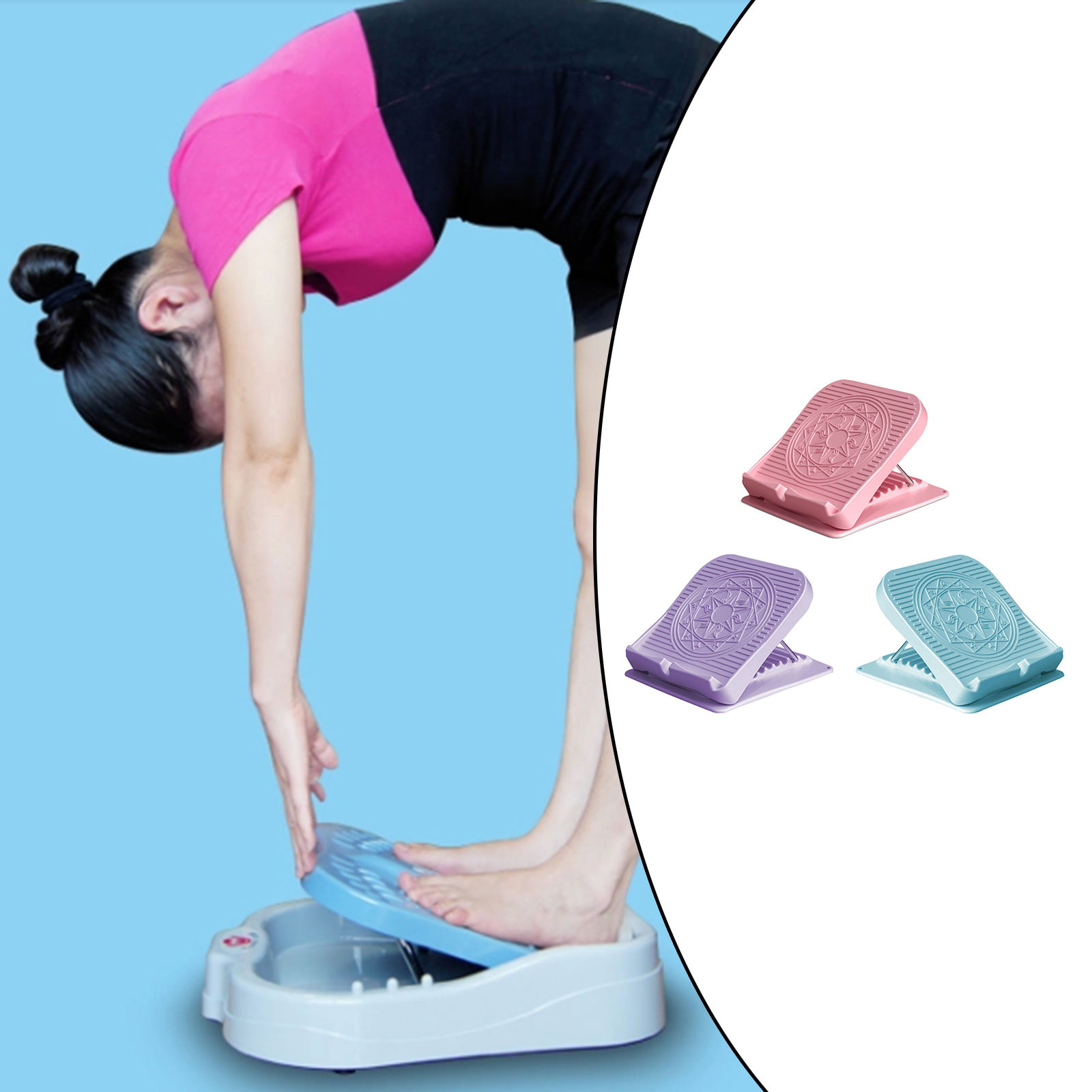 Adjustable Anti-slip Stretching Board Stretch Calf 7 Level Plate Massage Pedal Yoga Fitness Pedal Leg Stretcher Gym Equipments