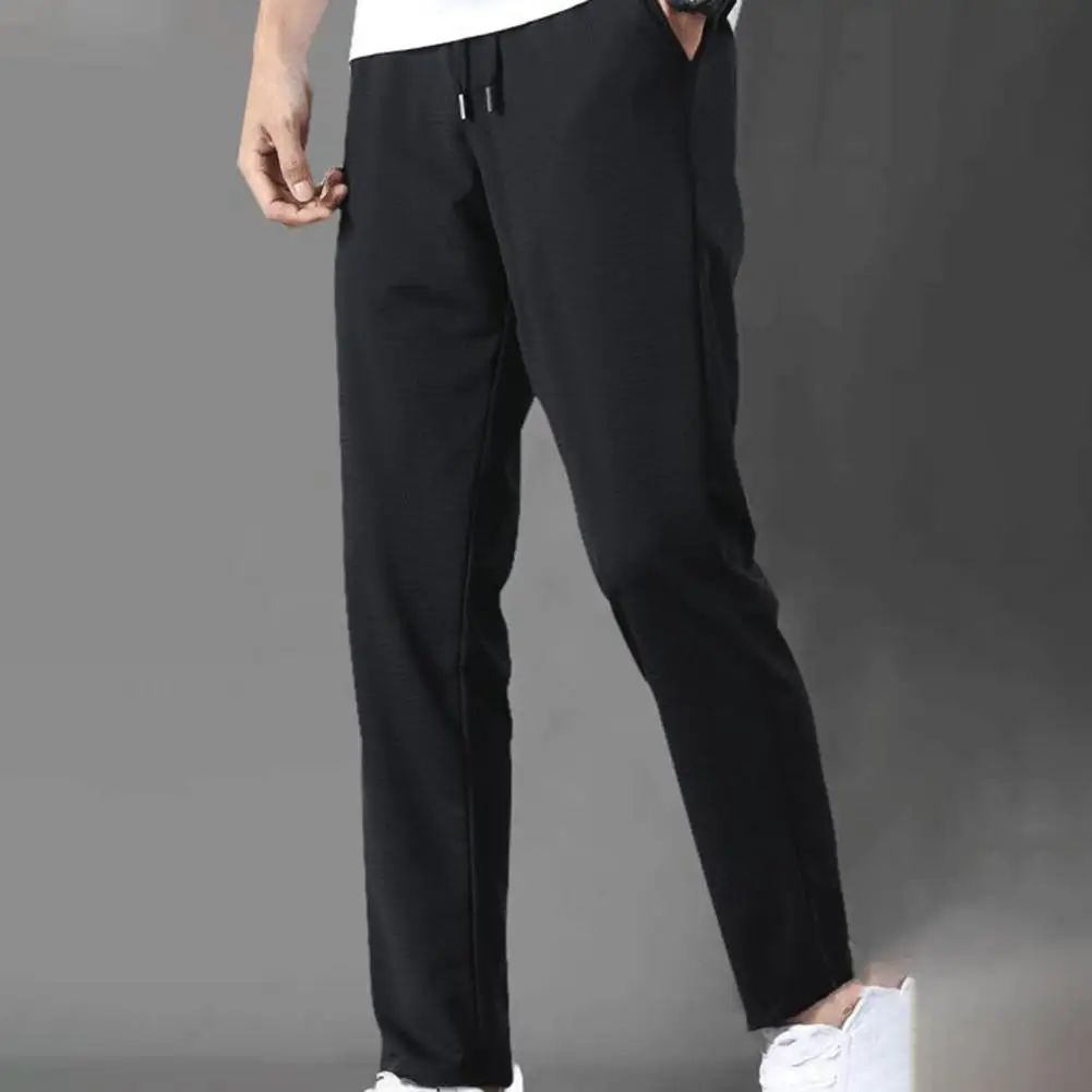 Брюки мужские легкие воздухопроницаемые, модные повседневные быстросохнущиедлинные штаны, брюки-карандаш черного цвета, лето 2021
