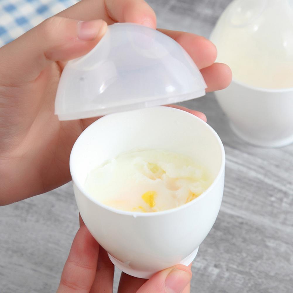 Description Picture 3 of item2Pcs 	Egg Cooker Reusable Egg-shaped Microwave Heat Resistant Egg Cooking Cup Easy Clean Eggs Boiler Kitchen accessories