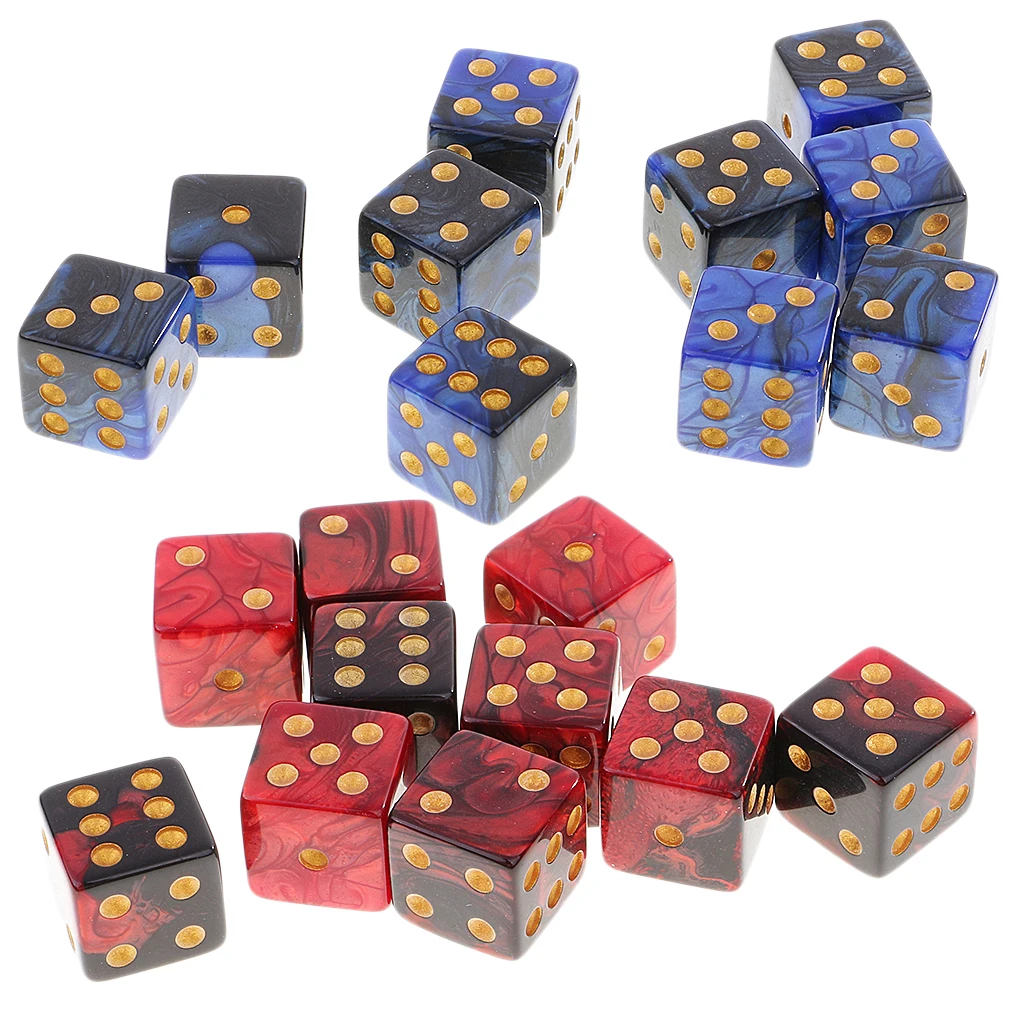 MagiDeal Hot Sale 10Pcs Plastic Six Sided D6 Dice Digital Dices Set for D&D RPG Game Funny Family Party Club Dice Sport Gifts