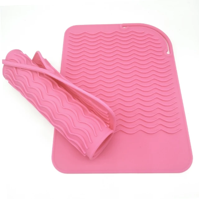 Silicone Heat Resistant Mat Pouch for Curling Iron Hair Professional  Styling Tool Anti-heat Mats for Hair Straightener Curling